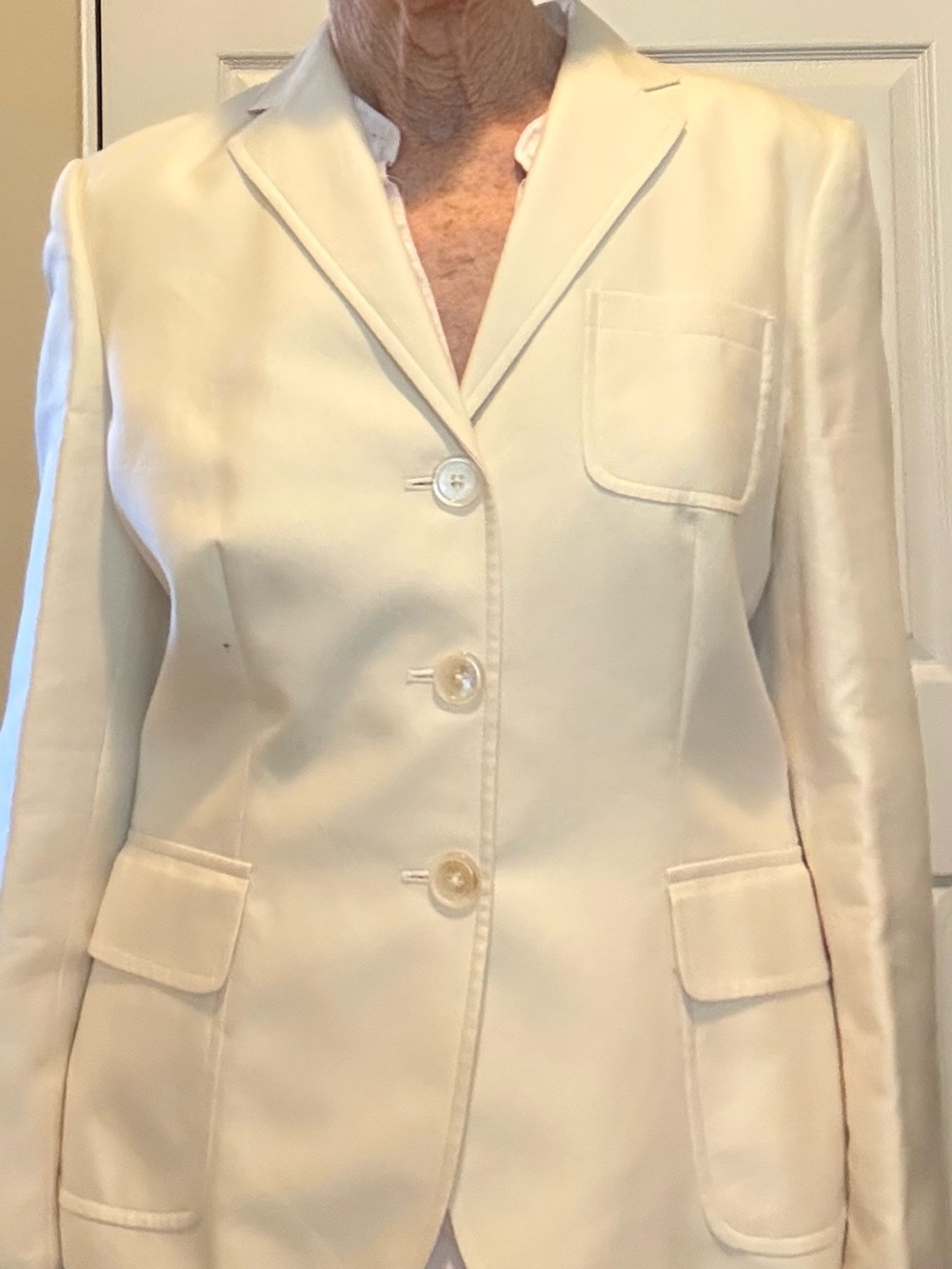 Ralph Lauren Ivory Single-Breasted Tailored Blazer